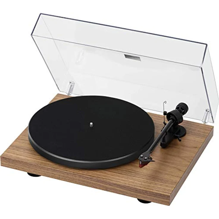 Pro-Ject Debut E Carbon, Plattenspieler mit Carbon Tonarm, Ortofon 2M Red, Elektronische Geschwindigkeitsumschaltung, Walnuss, Made in Europe – Bild 2
