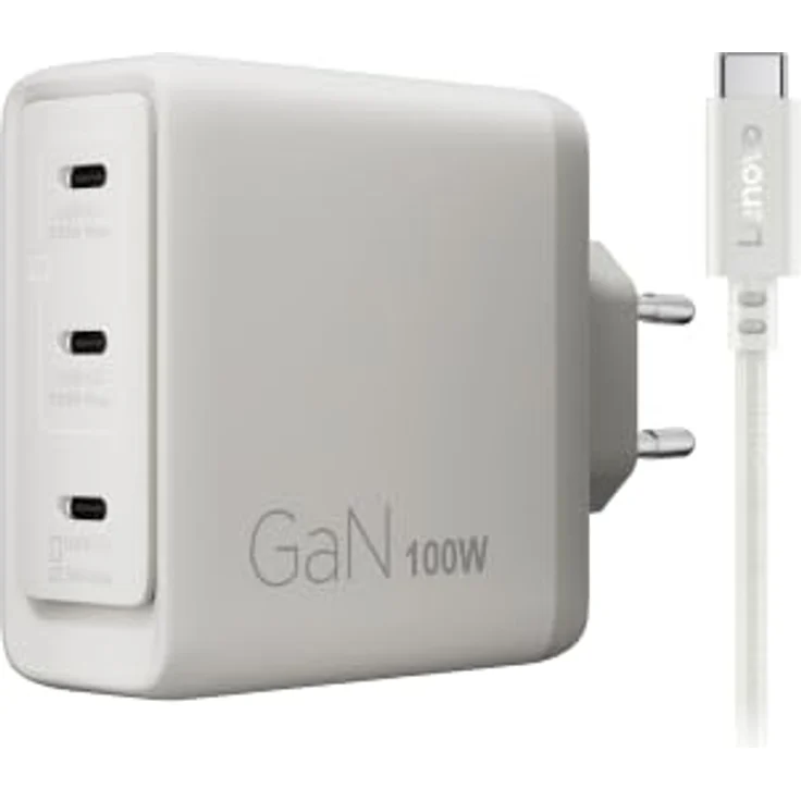 Lenovo Multi-port USB-C 100W GaN Charger, kompaktes Ladegerät mit 3 USB-C-Ports für gleichzeitiges Laden von Laptop und mobilen Geräten – Bild 5
