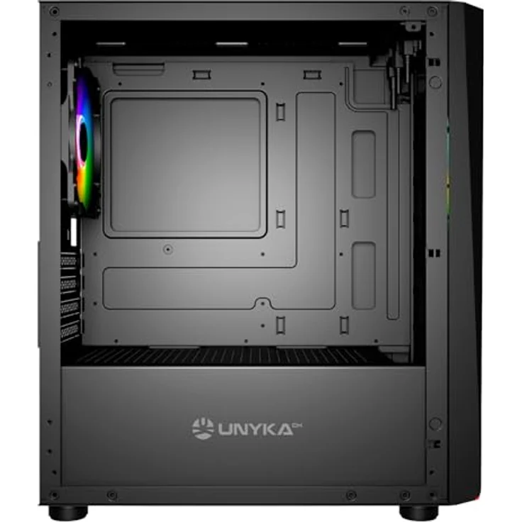 UNYKAch Mini Glayze Cristal Templado, Micro-ATX PC-Gehäuse mit ARGB-Front und gehärtetem Glas, schwarz – Bild 2