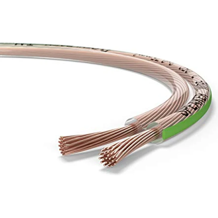 Oehlbach Speaker Wire SP-7 - Stereo HI-FI Lautsprecherkabel - Boxenkabel mit OFC (sauerstofffreies Kupfer) 2 x 0,75 mm² - Mini Spule Lautsprecher Kabel - Glasklar 10 Meter – Bild 1