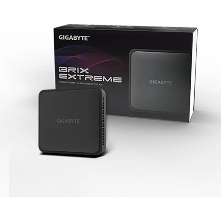 Gigabyte BRIX Barebone GB-BER7-8840 (D), AMD Ryzen 7 8840U, 8 Kerne, 16 Threads, bis zu 96 GB DDR5-RAM, integrierte Radeon 780M Grafik