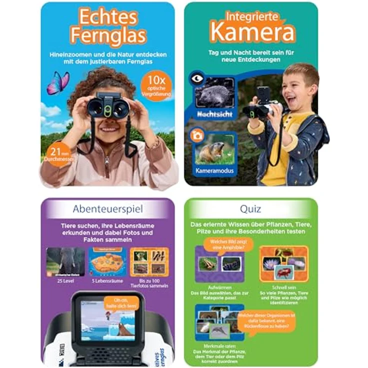 VTech Interaktives Video-Fernglas – Mit 10-facher Vergrößerung und integrierter Kamera, BBC-Inhalte – Für Entdecker:innen von 7 bis 99 Jahren – Bild 2