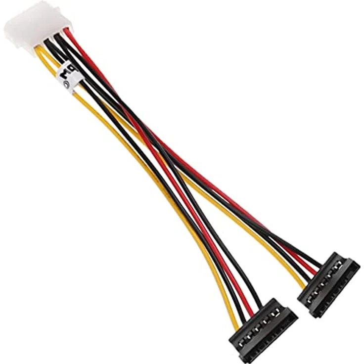 vhbw Y-Stromkabel auf 2X SATA Buchse für Festplatte, 12 cm Y-Strom-Stecker für bis zu 2 Geräte, robust und langlebig – Bild 2