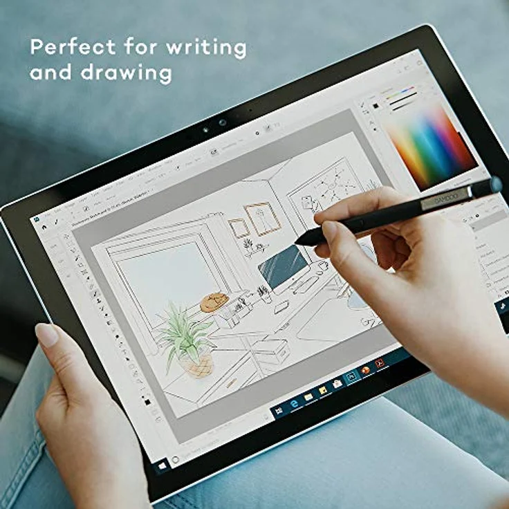 Bamboo Ink Plus-Active Stylus (wiederaufladbar, mit 4.096 Druckstufen & Neigungserkennung zum präzisen Zeichnen, Schreiben & Kommentieren auf stiftfähigen Windows 10-Geräten) schwarz – Bild 3