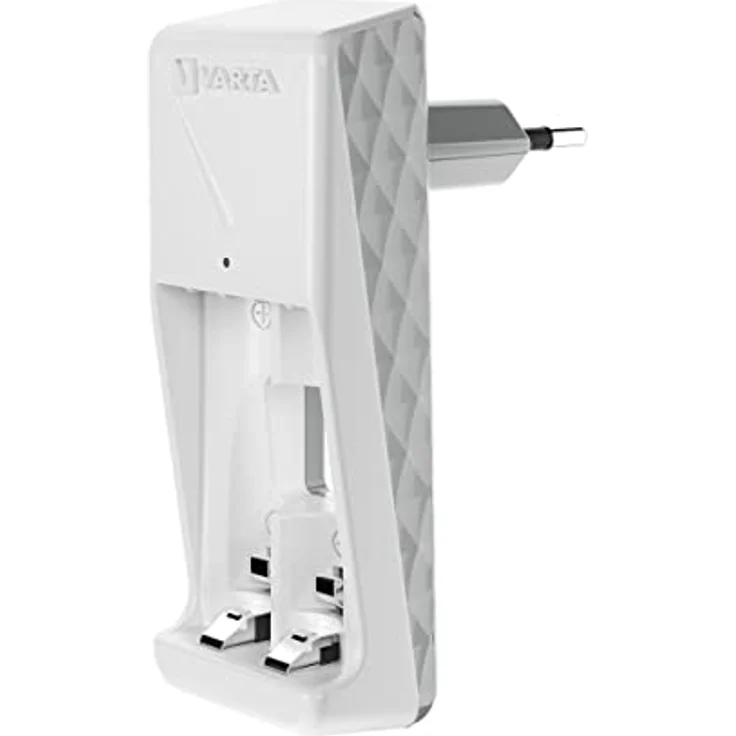 VARTA Akku Ladegerät, inkl. 2X AA 2100mAh, Batterieladegerät für wiederaufladbare Batterien, lädt 2 AA/AAA gleichzeitig, Mini Charger, weiß – Bild 3