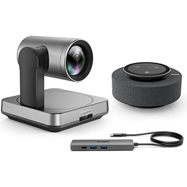 Yealink UVC84-BYOD-050 Videokonferenzsystem, 4K Kamera mit 36-fachem Zoom, Silber