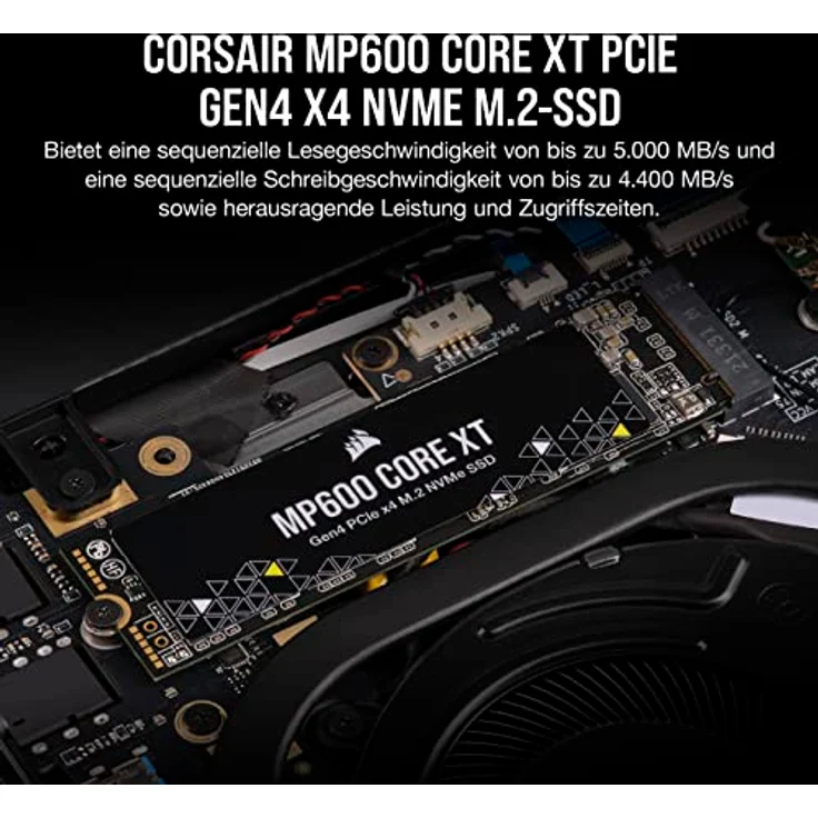 Corsair MP600 CORE XT 4TB PCIe Gen4 x4 NVMe M.2 SSD – QLC NAND Mit Hoher Dichte - M.2 2280 - DirectStorage-Kompatibel - Bis zu 5.000 MB/s - Ideal Für PCIe 4.0-Notebooks Und Desktops - Schwarz – Bild 2