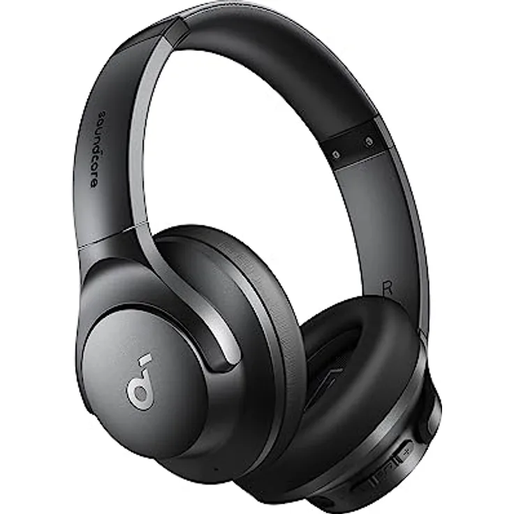 soundcore by Anker Q20i kabelloser Bluetooth Over-Ear-Kopfhörer mit Hybrid Active Noise Cancelling, 40h Spielzeit im ANC-Modus, Hi-Res Audio, tiefer Bass, Personalisierung per App(Schwarz)