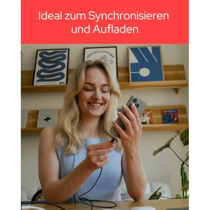 Verbatim 32392 Essentials Sync & Charge Kabel, 1 m, USB-C auf Lightning, 2er-Pack in Schwarz und Weiß, bis zu 27 Watt Ladeleistung, 480 Mbit/s Datenübertragung – Bild 5