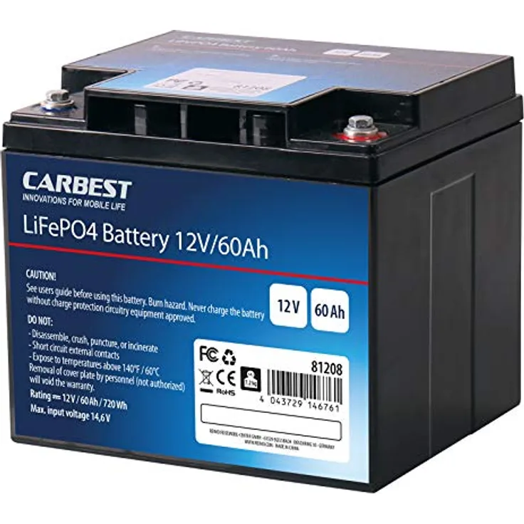 Carbest LiFePo4 Batterie 60 Ah von Carbest, Carbest Lithium-Eisen-phosphat Batte