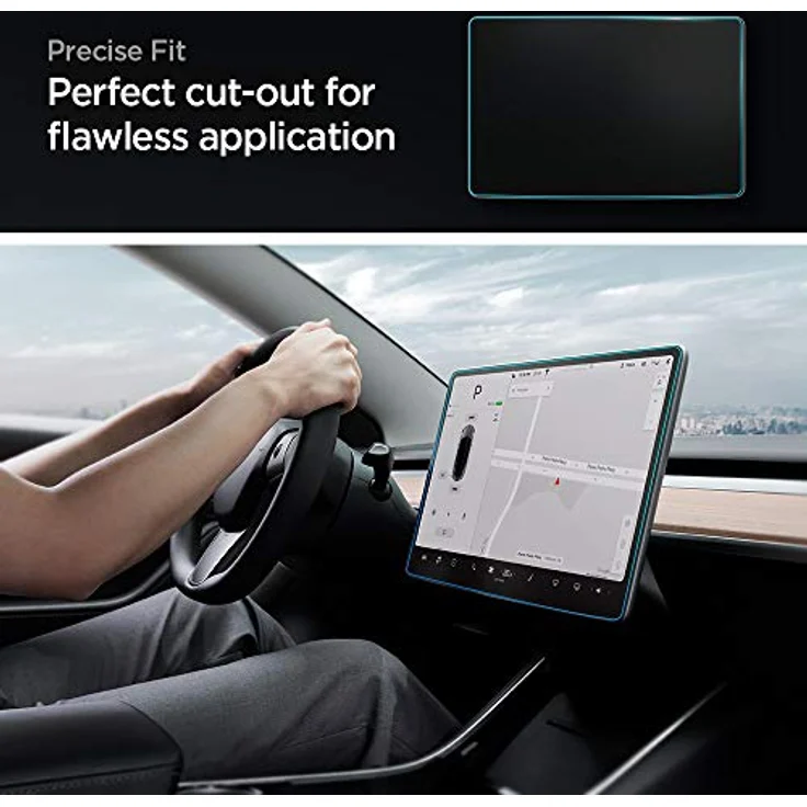 Spigen Panzerglas Schutzfolie für Tablet, 9H Härte, Anti-Fingerabdruck, extreme Klarheit, kompatibel mit Tesla Model 3 und Model Y – Bild 8