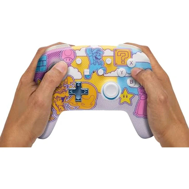 PowerA Verbesserter Kabelloser Controller für Nintendo Switch - Mushroom Kingdom Pop Art, Bluetooth-Controller mit 30 Stunden Akkulaufzeit, Nintendo Switch Lite, Offiziell Lizenziert – Bild 2