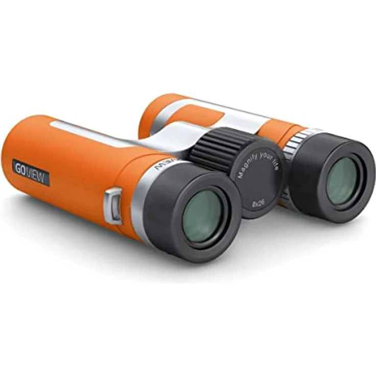 GoView ZOOMR 8x26 kleines, leichtes Fernglas mit 8-Fach Zoom, Magnesiumgehäuse, inkl. Smartphone-Adapter & Zubehör, Sunset Orange – Bild 3