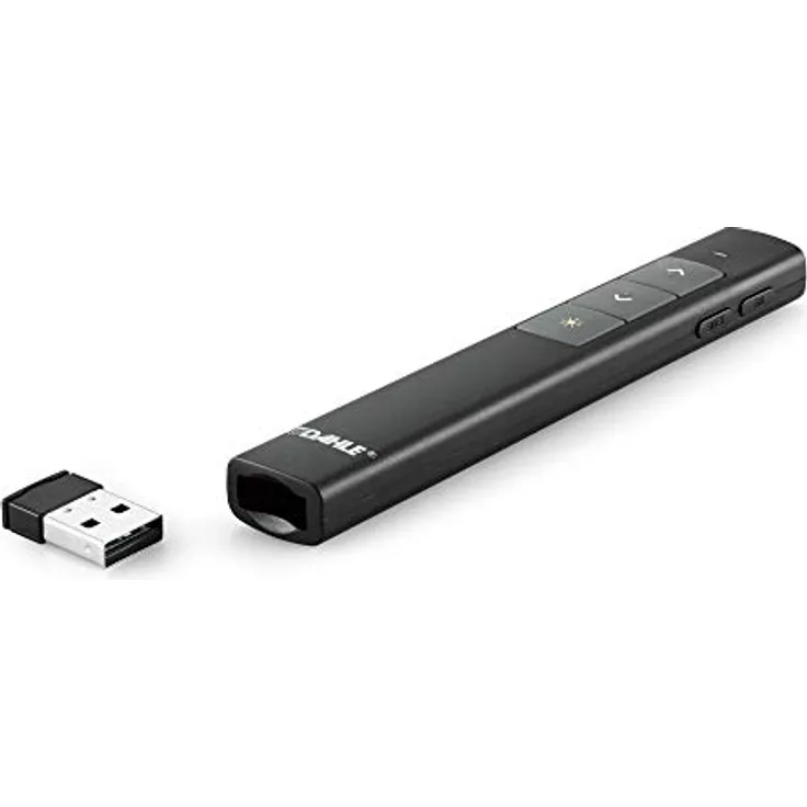 Dahle Presenter 95100, kabelloser Laserpointer mit rotem Laser und 50 m Reichweite, inkl. USB-Fernbedienung zur Steuerung von PowerPoint und anderen Anwendungen
