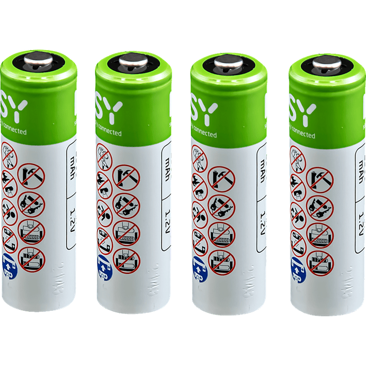 ISY IAB-2002 AA Batterie, 1.2 Volt, 2300 mAh, wiederaufladbar, 4 Stück
