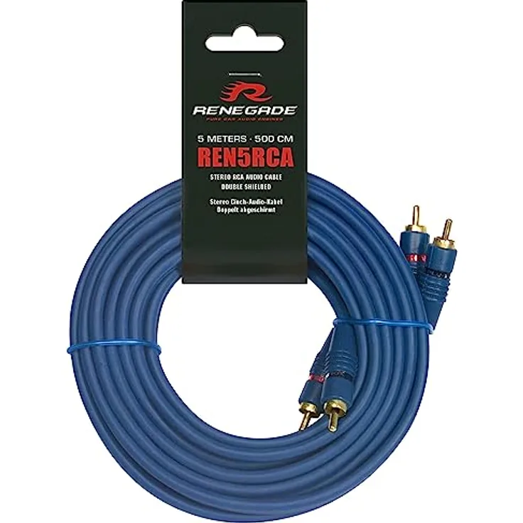 Renegade REN5RCA 5 m 2 x RCA 2 x RCA Audiokabel, Blau