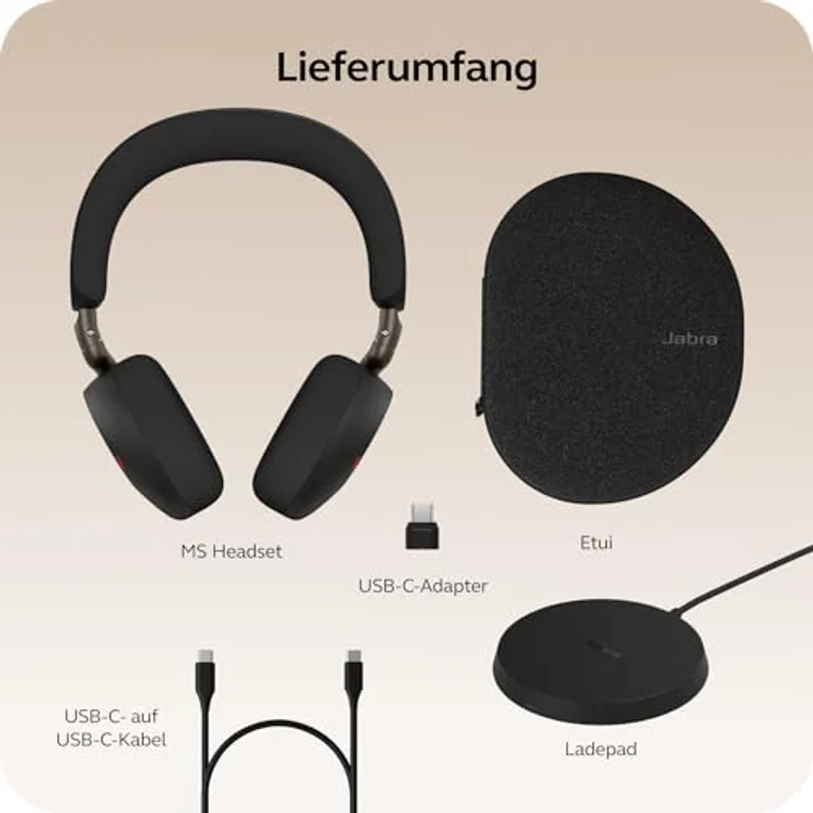 Jabra Evolve3 75, schnurloses Stereo-Headset mit Bluetooth & USB-C, zertifiziert für Microsoft Teams, adaptive Geräuschunterdrückung, Ladepad, schwarz – Bild 14