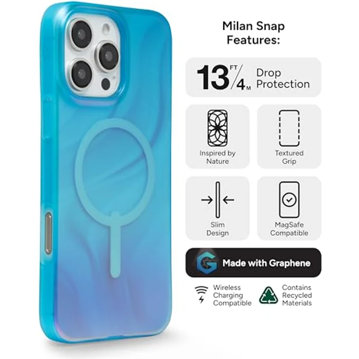 ZAGG Milan Snap Graphen-verstärkte Hülle für iPhone 16 Pro Max [6.9-Inch] Deep Aurora – Bild 3