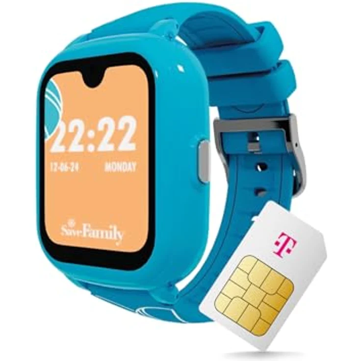 Deutsche Telekom SaveFamily Iconic Plus 2.0 Kinder-Smartwatch, GPS, Telefonfunktion, wasserdicht, 8 GB ROM, SOS, Eltern-App, 30 € Amazon-Gutschein nach Registrierung – Bild 1