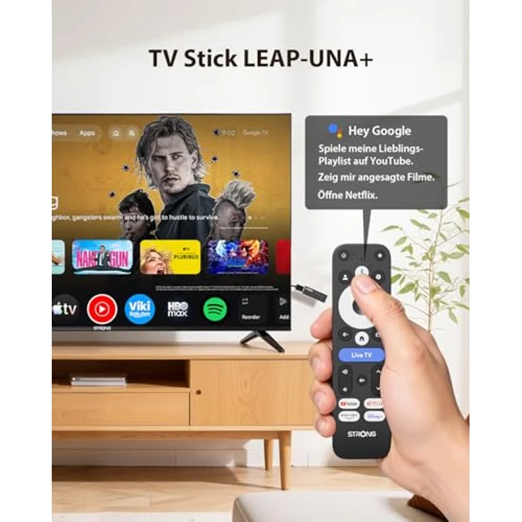 STRONG LEAP-UNA+ TV Stick, Streaming Device mit Android 14, 8GB Speicher, HDR10+, HLG, Bluetooth 5 und Sprachsteuerung für FHD Smart TV Upgrade – Bild 5