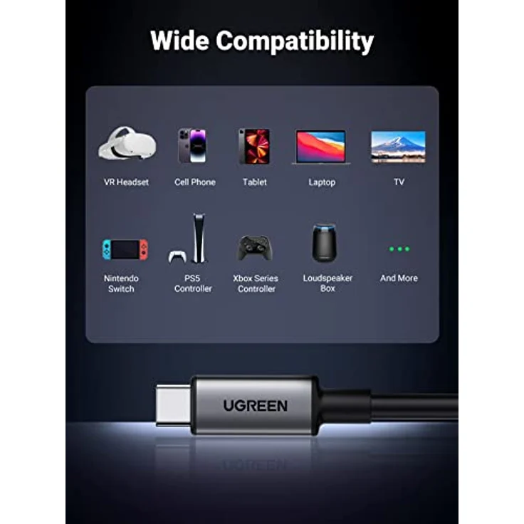 Ugreen Right Angle USB-C to USB-C Link Cable, 5m, 60W, Datenübertragungsrate 5 Gbit/s, schwarz – Bild 8