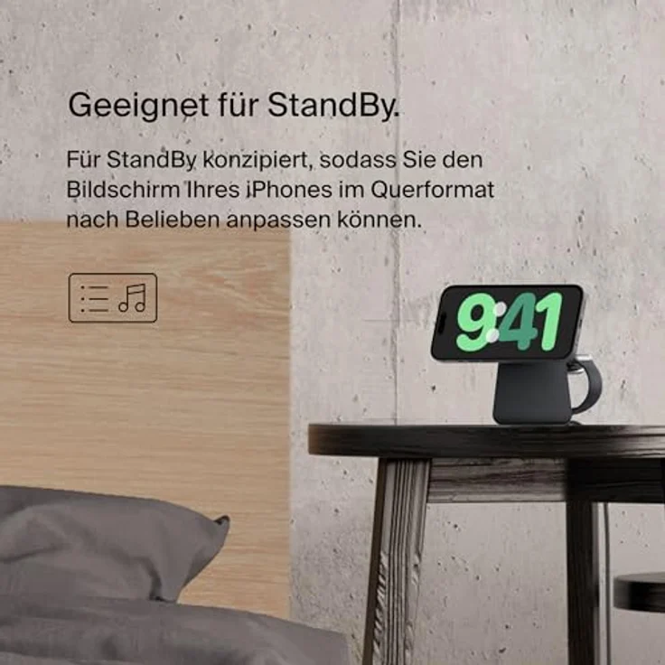 Belkin Boost Charge Pro 2-in-1 MagSafe Ladestation (15 W), Wireless Charger, Grau – Bild 3