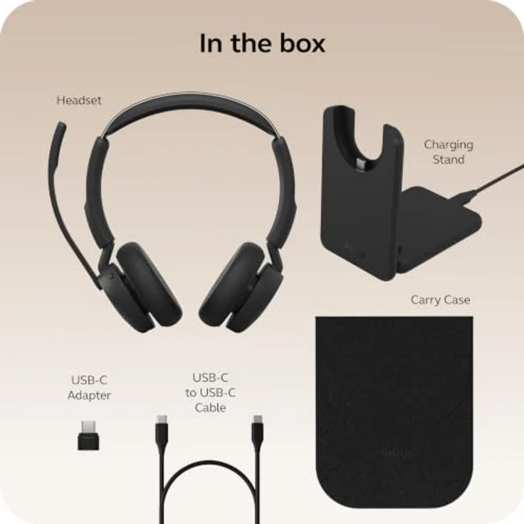 Jabra Evolve3 45 Stereo, LINK 390c On Ear Headset Bluetooth®, Kabellos, Schwarz mit drei präzise Mikrofonen – Bild 9