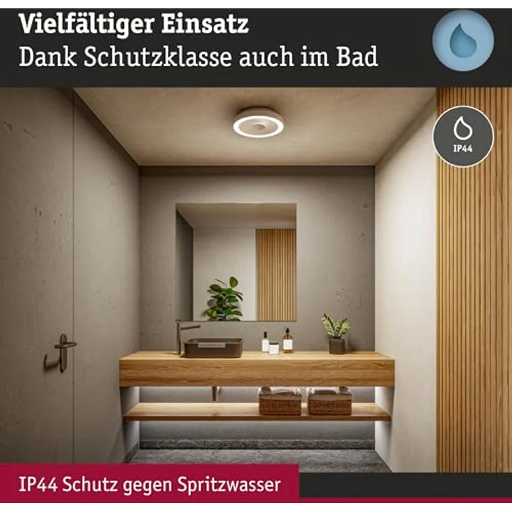 Paulmann WD Volea IP44 W/D dim LED 18W 320mm Weiß Silber 230V Kunststoff 71177 - Stilvolle Deckenleuchte mit dreidimensionalem Tiefeneffekt und Dimmfunktion – Bild 3