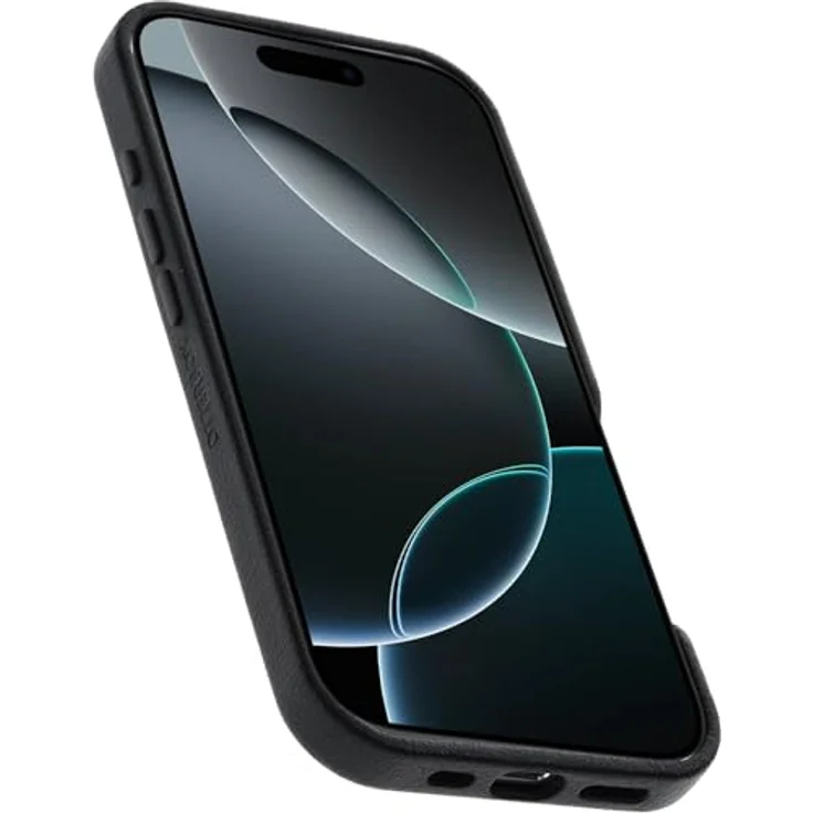 OtterBox Symmetry Series Cactus Leather MagSafe Hülle für iPhone 16 Pro, stoßfest, sturzsicher und kompatibel mit MagSafe, Schwarz – Bild 3