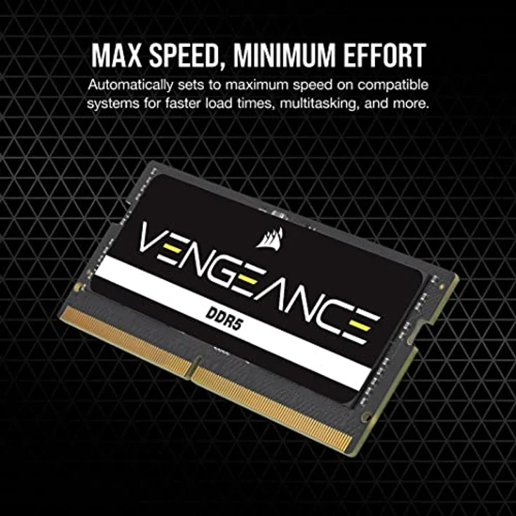 Corsair Vengeance SODIMM DDR5 RAM 48GB (2x24GB) 5600MHz CL48-48-48-90 1.10V Intel XMP 3.0 Computer-Speicher – Schwarz – Bild 3