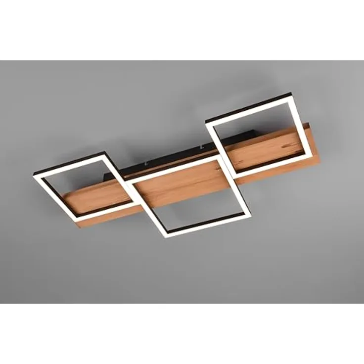 lightling Alan LED Deckenleuchte, 65 x 34 cm, Höhe: 7.5 cm, schwarz matt Metall, Switch Dimmer, max: 30W