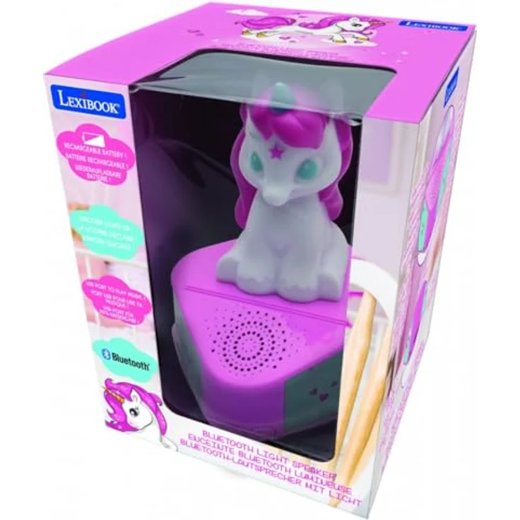 Lexibook Bluetooth Speaker met een Unicorn, tragbarer Lautsprecher mit integrierter Einhornfigur und Bluetooth-Funktion, bunt – Bild 3