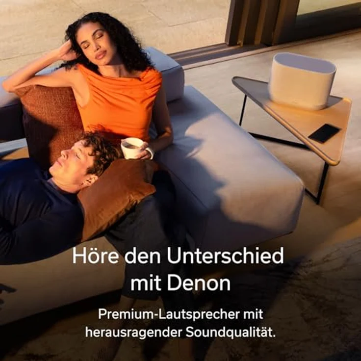 Denon Home 400, Kabelloser Smart Speaker mit Dolby Atmos Music, Hi-Res Audio, HEOS, WLAN, Bluetooth, AirPlay 2, Stereopaar-Funktion, 6 Treiber - Stone – Bild 4
