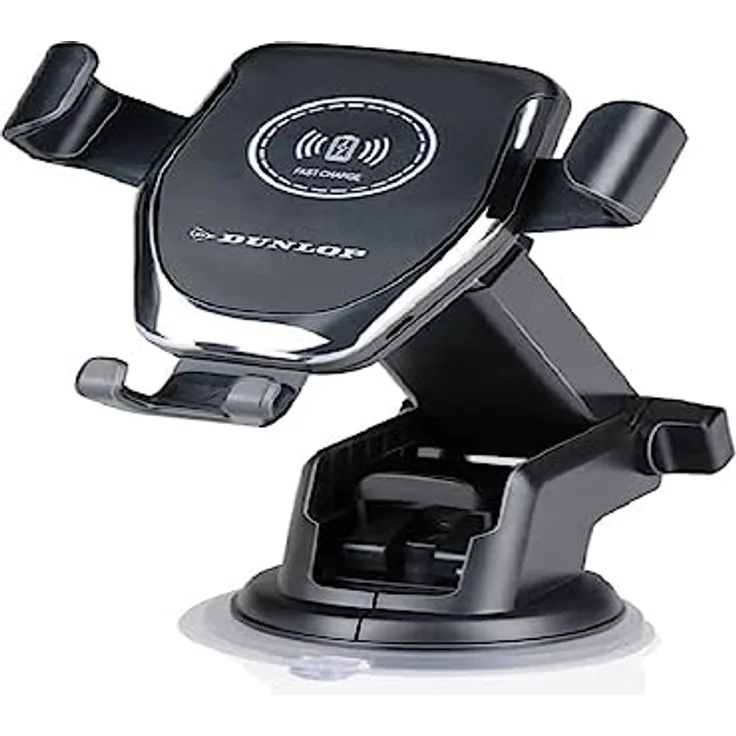 Dunlop-Telefonhalter mit kabelloser Aufladung – 10 W – Qi-Technologie – Schwarz