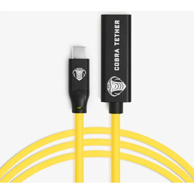 Cobra CobraTether USB-C Verlängerungskabel 5m, gelb, USB 3.2 mit 5 Gb/s Datenübertragung