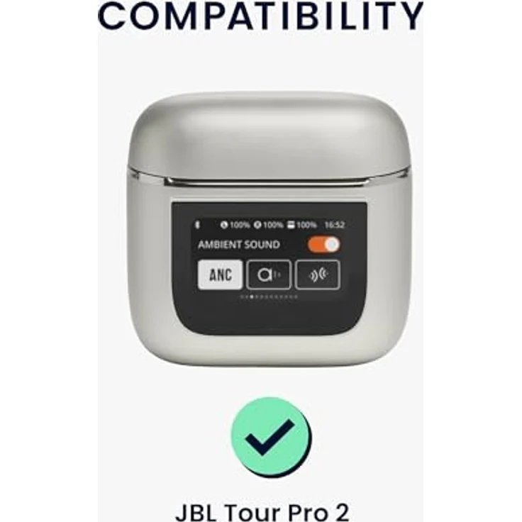 kwmobile Hülle kompatibel mit JBL Tour Pro 2 - Silikon Kopfhörer Schutzhülle Case Cover Weiß Schwarz – Bild 2