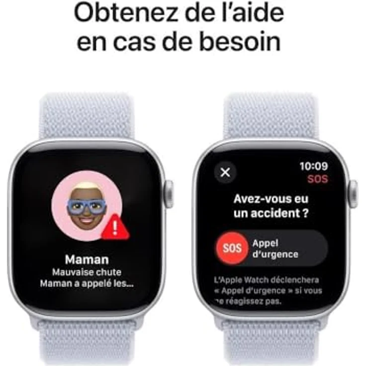 Apple Watch Series 10, 46 mm, GPS, Aluminiumgehäuse Silber, Sport Loop Blaue Wolke, One size – Bild 6