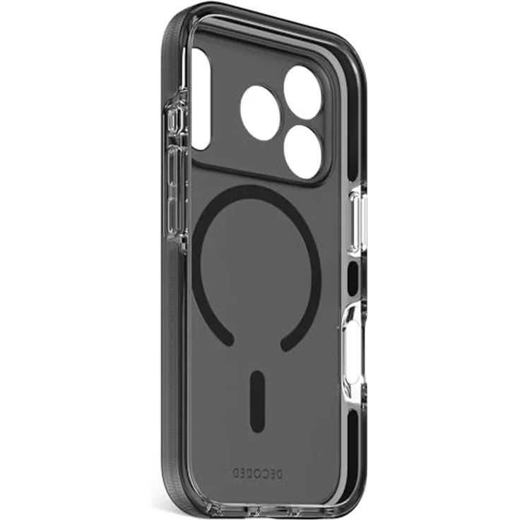 Decoded Transparent Clear Case für iPhone 17 Pro, 100% recyceltes Material, Anti-Vergilbung, MagSafe-kompatibel, 4 Meter DropTec Schutz, Frosted Schwarz – Bild 3