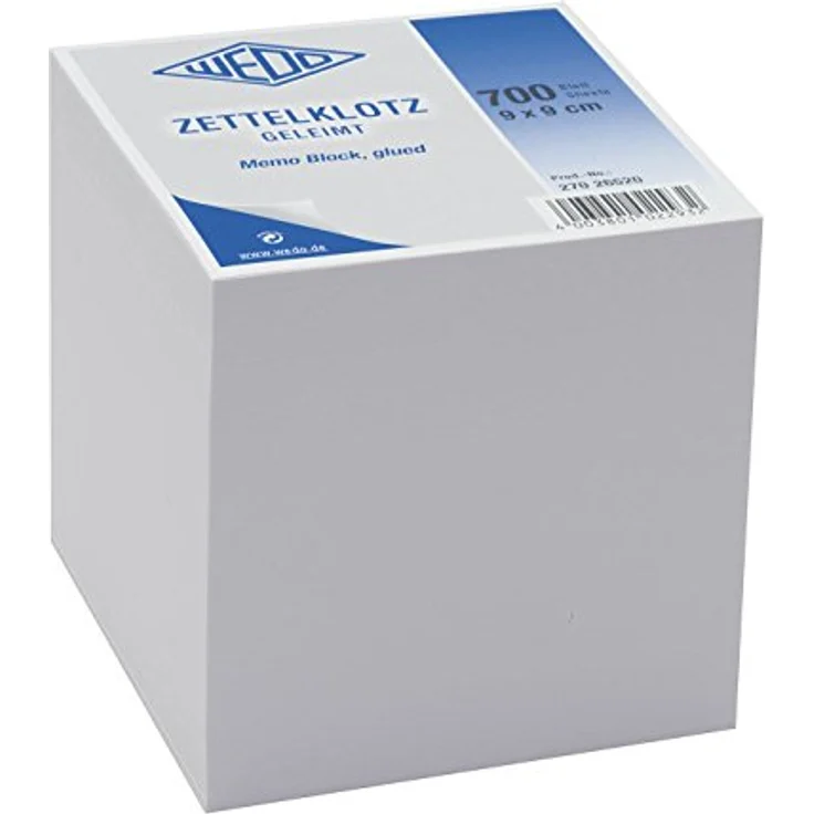 Werner Dorsch Notizblock, Kunststoff Zettelbox mit 700 Blatt, 9 x 9 cm, holzfreies Papier – Bild 3