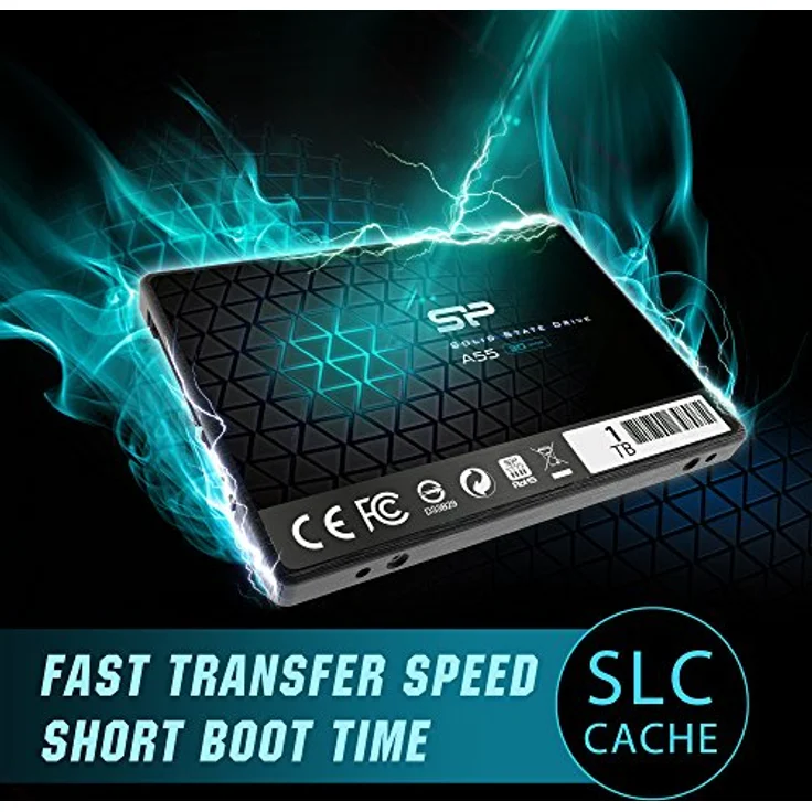 Silicon Power 1 TB SSD NAND 3D-A55 SLC Cache Performance Boost SATA III interne Solid State Drive  Schwarz – Bild 3