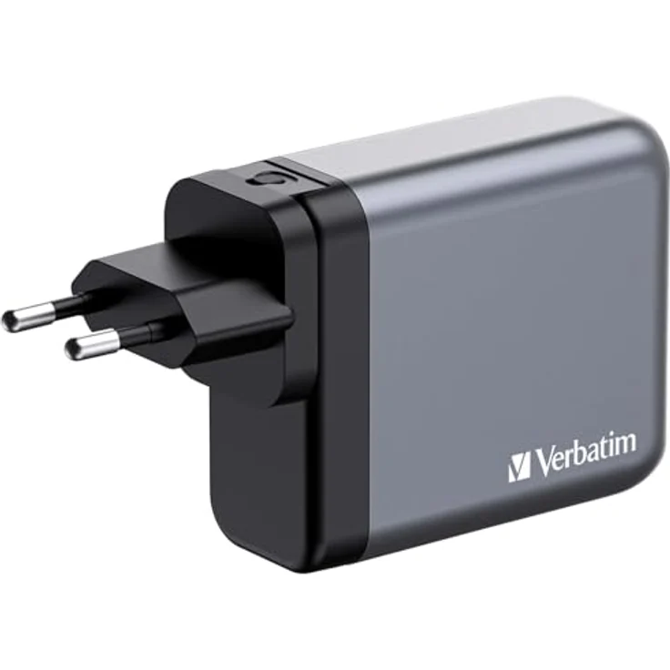 Verbatim GaN Charger 140 W, 4 Ports USB-C Ladegerät mit 3 x USB-C, 1 x USB-A, schnellladefähig, silbergrau, für MacBook, iPad, iPhone, Samsung und mehr – Bild 2