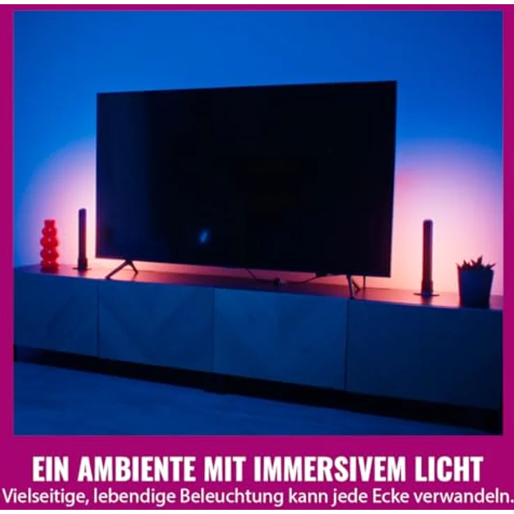 WiZ Gradient Light Bars, RGBIC Smart Beleuchtung mit 7 Farbsegmenten, Wi-Fi Steuerung, App- und Sprachsteuerung, 2er Pack – Bild 2