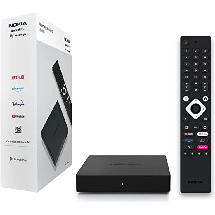 Nokia Streaming Box 8010, Android TV (Chromecast, HDMI, H.264, HEVC H.265, Netflix, Prime Video, Disney+), Schwarz – Bild 1