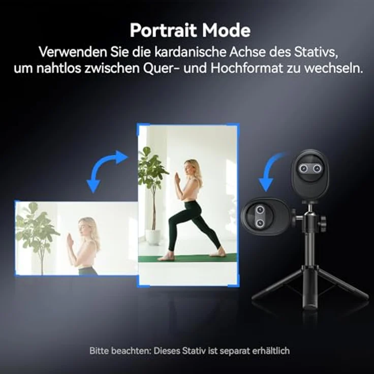 EMEET 4K Webcam Piko, KI-gestützte Dual-Kamera Webcam mit 3 Mikrofon-Arrays und 3 Soundmodi, USB-Webcam für Zoom/Skype – Bild 8