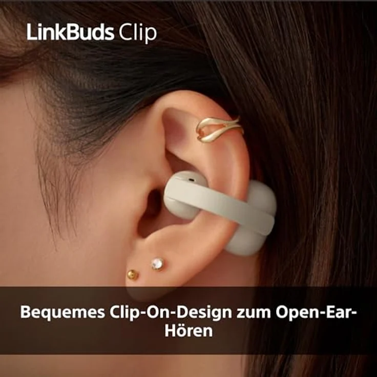 Sony LinkBuds Clip, Kabellose Kopfhörer mit 9 Stunden Akkulaufzeit, Schwarz, mit DSEE-Technologie und KI-Rauschunterdrückung – Bild 3