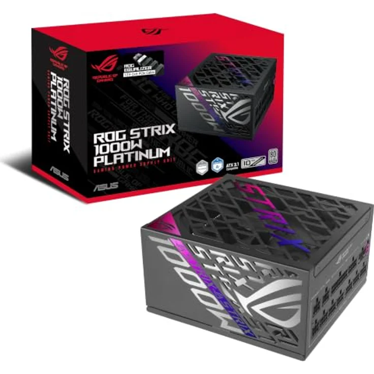 Asus ROG Strix 1000P Gaming-Netzteil, 80 PLUS Platinum, GaN-MOSFET-Technologie, ATX 3.1, PCIe 5.1 – Bild 1