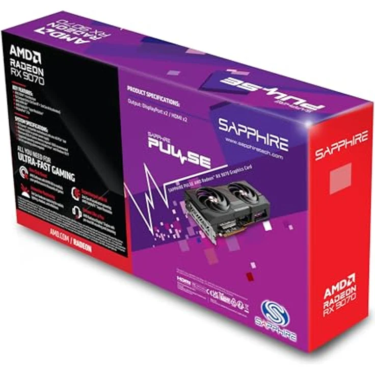 Sapphire Pulse AMD Radeon™ RX 9070 Gaming 16GB Dual HDMI/Dual DP Grafikkarte, RX9070 – Bild 2