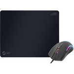 Speedlink ZAVOS RGB Gaming Maus Set, 8.000 dpi interpolierte Gaming-Maus mit RGB-Beleuchtung und ATECS Soft Mauspad (38 x 30 cm)