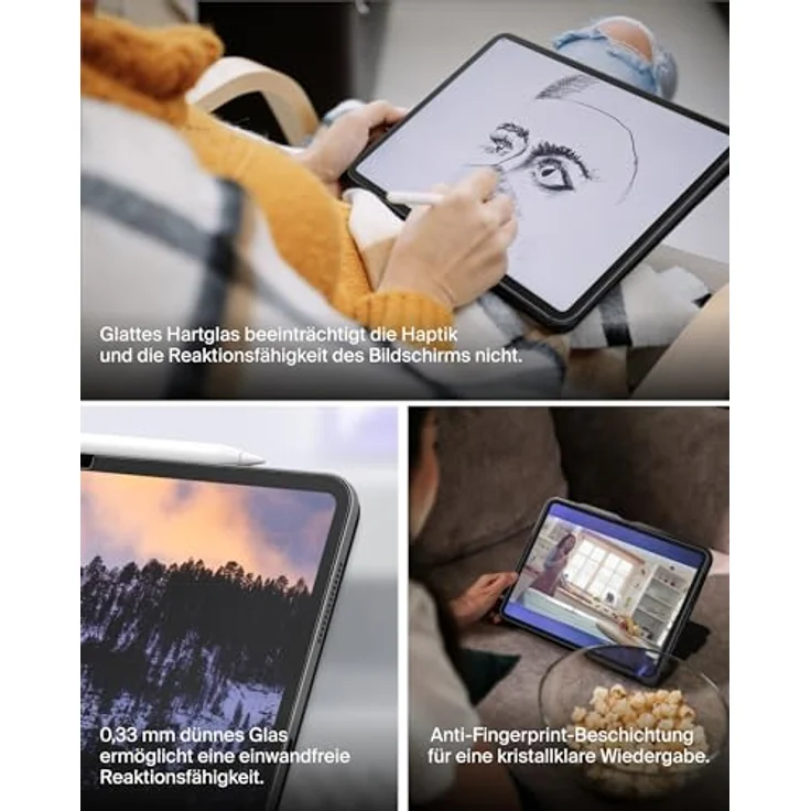 Belkin ScreenForce TemperedGlass Displayschutzfolie für iPad Pro 13", 9H Härtegrad, 0,33 mm dünn, kratzfest, einfache Anbringung in kristallklar – Bild 5