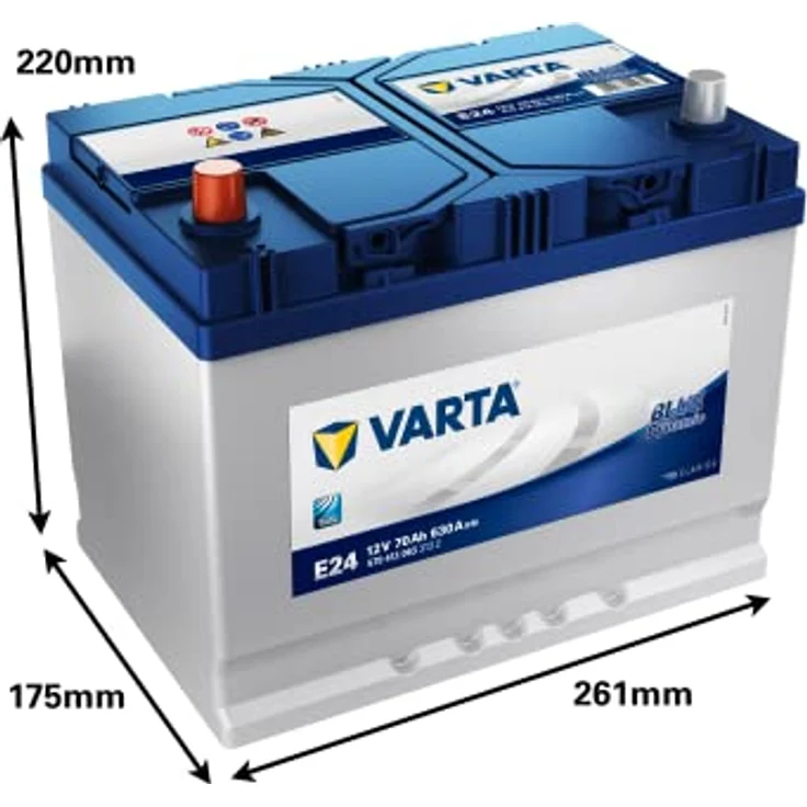 VARTA E24 Blue Dynamic, 12V 70Ah 630A Autobatterie, wartungsfrei, Schaltung 1 – Bild 4